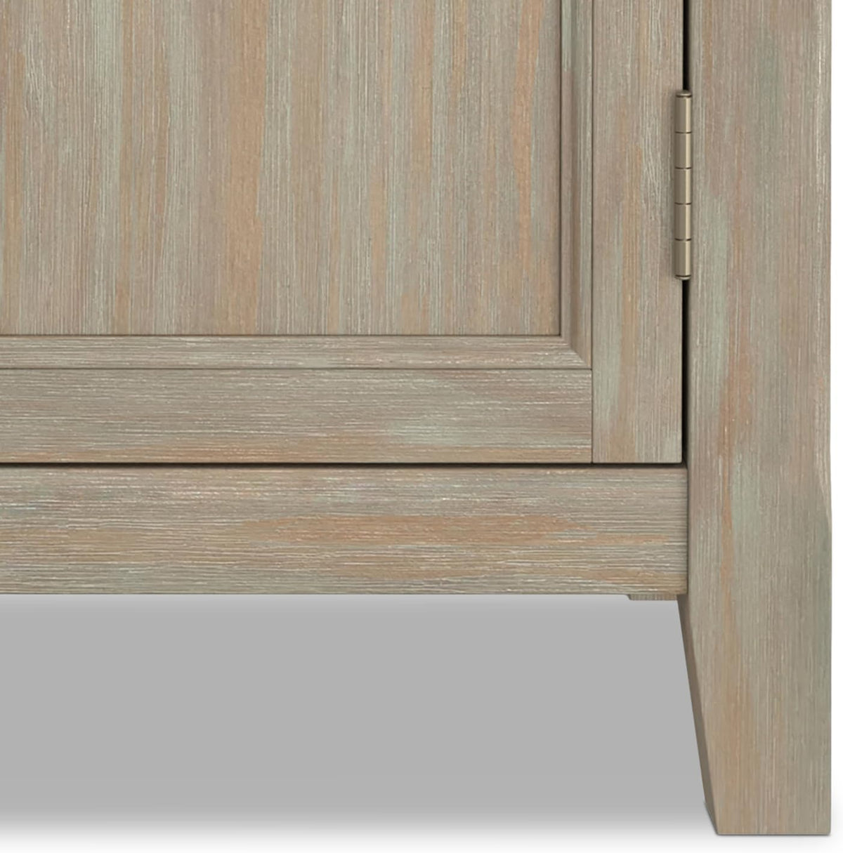SIMPLIHOME Burlington 30" Wide Solid Wood Cabinet in Distressed Grey
