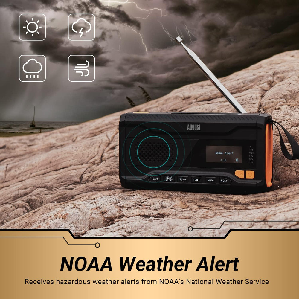 August MB291B NOAA Emergency Weather Radio & AM/FM