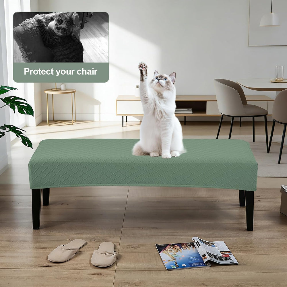 CALBODE 5Pcs Waterproof Seat Cover Set for Dining Chair & Bench,Sage Green
