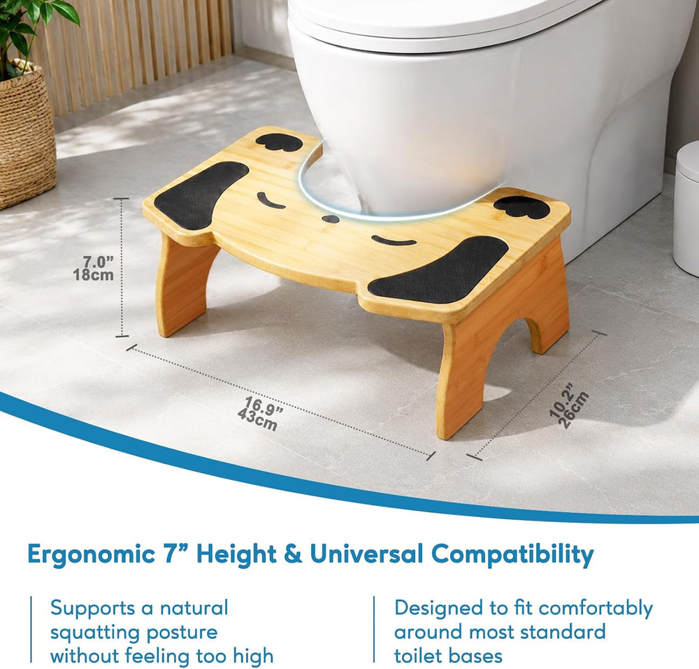Foldable Toilet Stool, 7 Inch Poop Stool for Bathroom