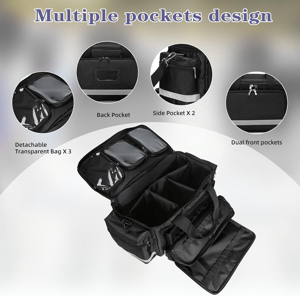 First Aid Bag Medical Empty Bag Emergency Responder Trauma Bag Empty, Profess...