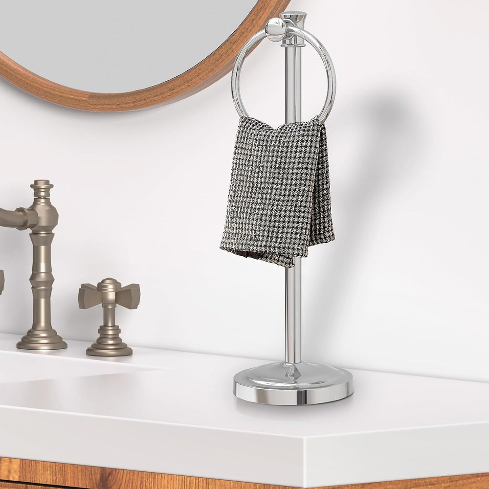 Hoimpro Hand Towel Holder Stand Free Standing Towel Bar Polished Chrome
