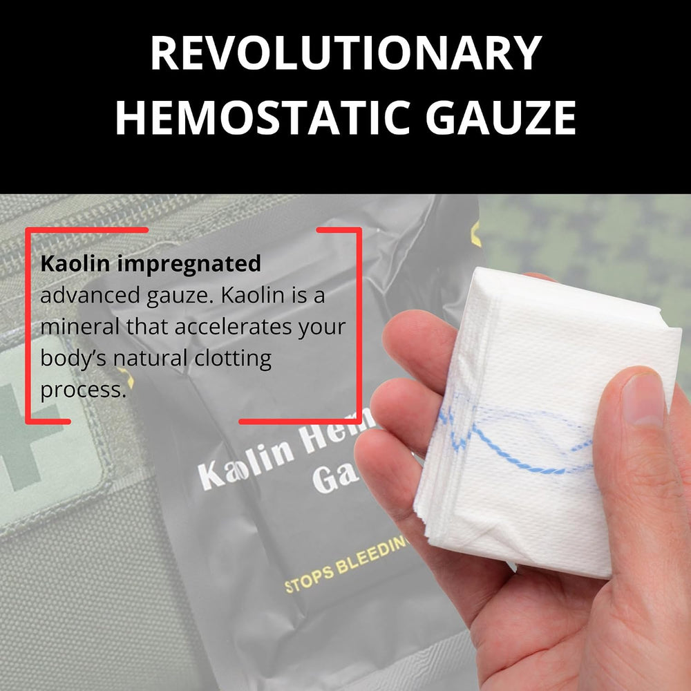 Advanced Koalin Hemostatic Gauze for Blood Clotting & Wound Packing - 2 PK