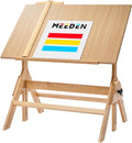 MEEDEN Wood Adjustable Drafting Table: 35.5" x 23.5" Art Drawing Desk