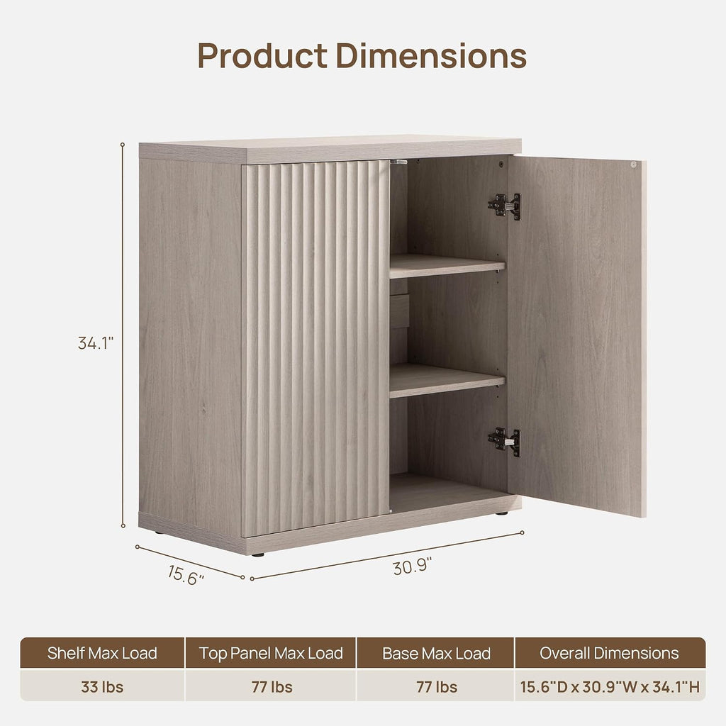 SICOTAS Buffet Cabinet with Storage Sideboard Cabinet with Doors & Shelves