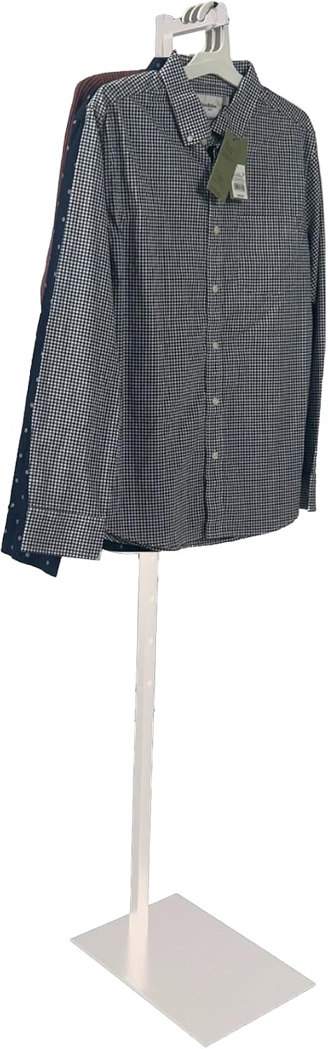 SSWBasics White Costumer Stand, Adjustable Clothes Rack for Hanging Clothes