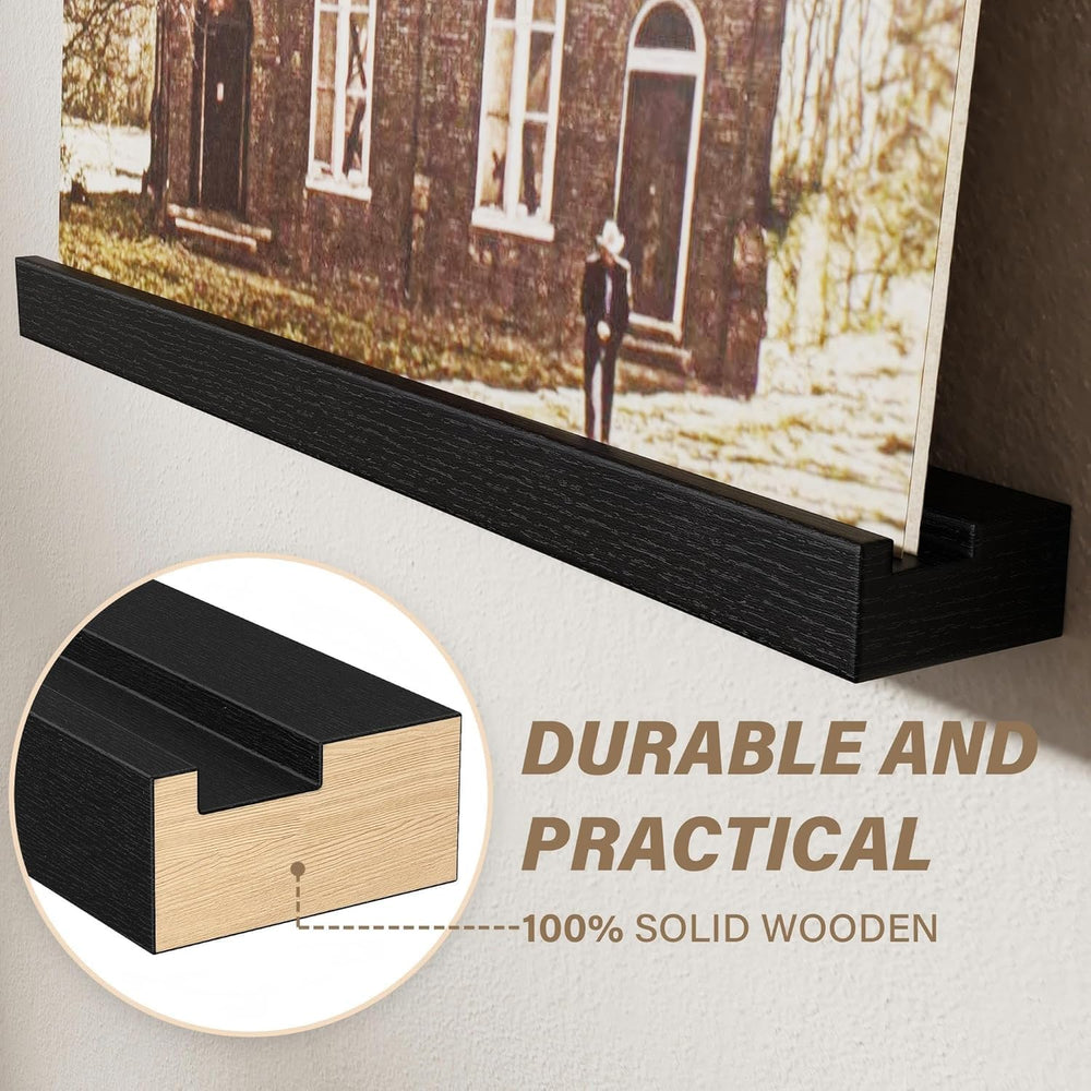 Emfogo Vinyl Record Shelf Wall Mount, Record Holder Wall, 12 inch Album Vinyl...
