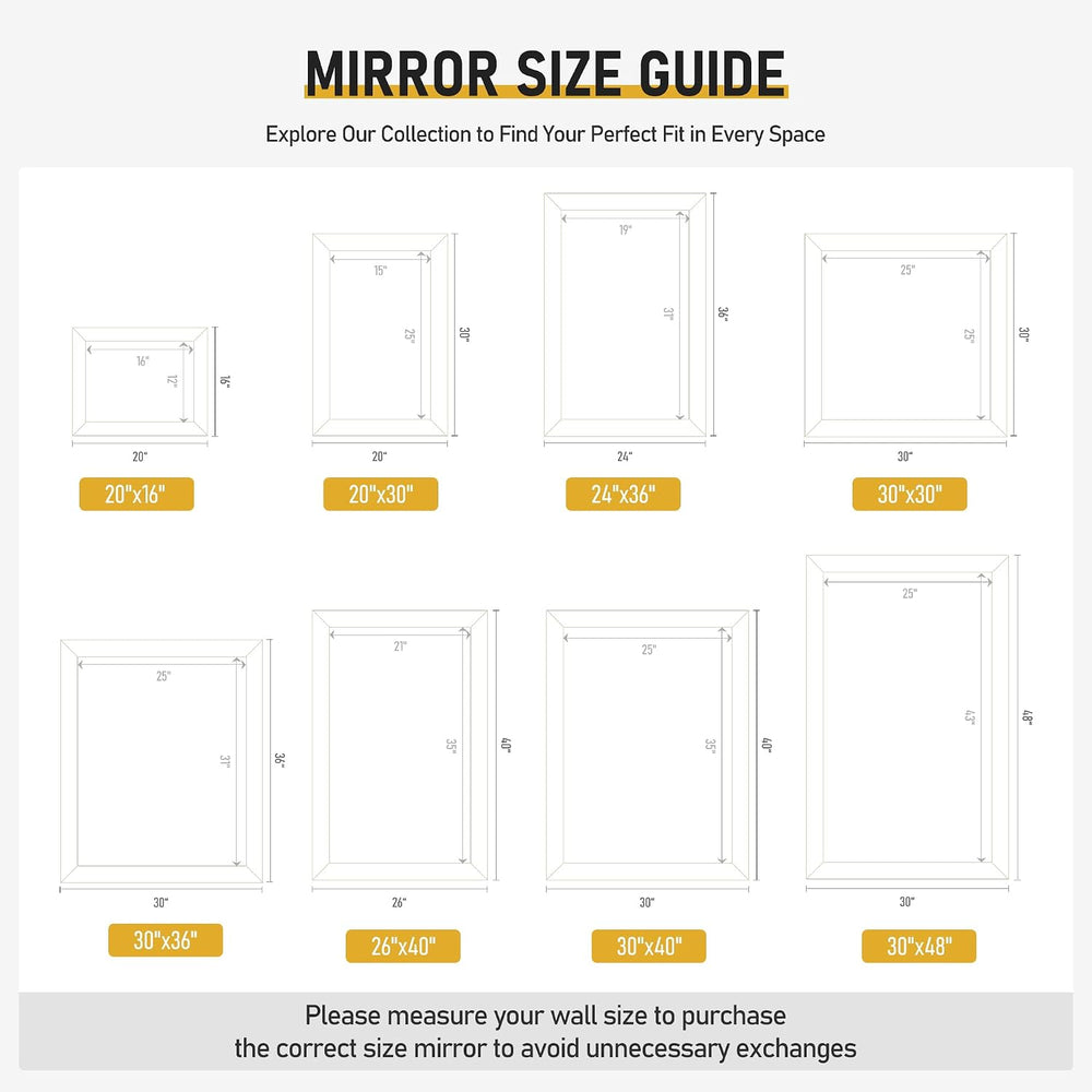 White Wall Mirror for Bathroom,Rectangle Rustic 24 x 36 inch Vanity Mirrors