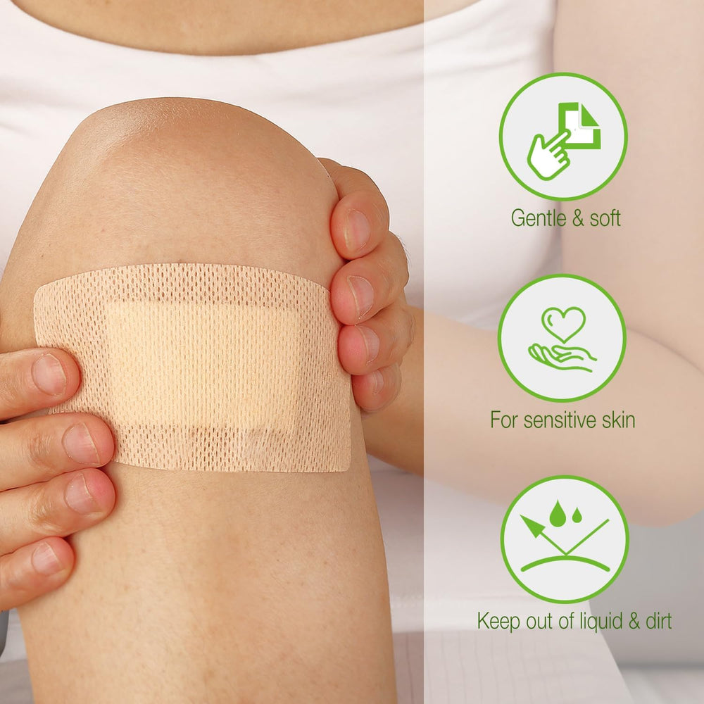NeuHeils Silicone Bandages for Sensitive Skin 2x4 Inch Large, 40 Pack