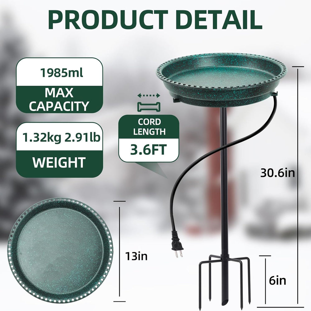 Heated Bird Bath for Outdoors for Winter, 75W Bird Bath Water Heater Bird Bat...