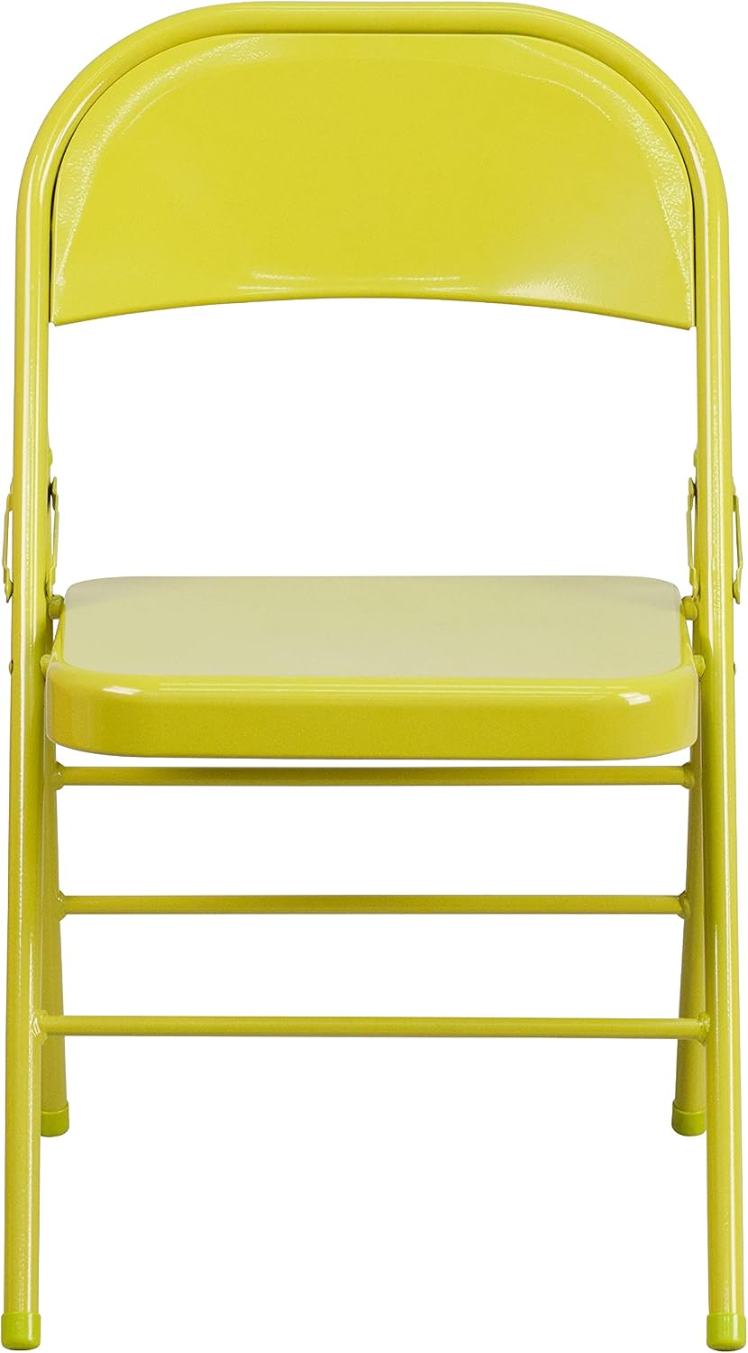 EMMA + OLIVER Triple Braced Metal Folding Chair, 2-Pack