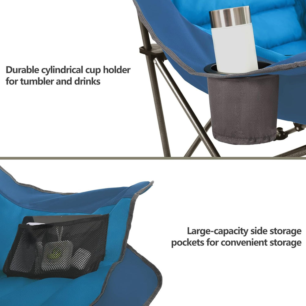 Colegence Oversized Camping Chair for Adults, Padded Lawn Chair 1 Pack