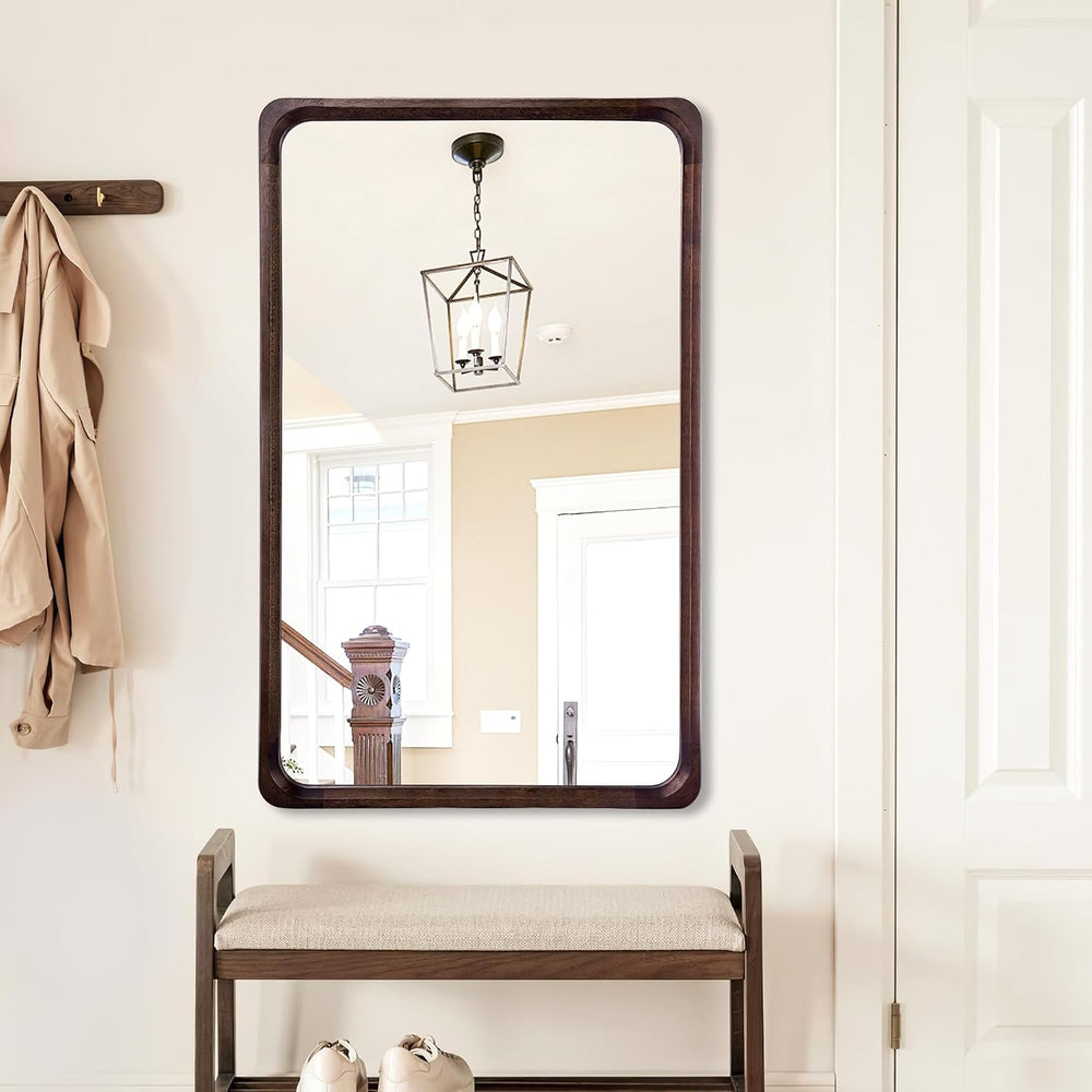 Tanmicoshomy 30 x 48 Inch Wood Rustic Large Bathroom Vanity Mirror