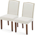 DUMOS Dining Chairs Set of 2, Upholstered Accent Chair, Beige