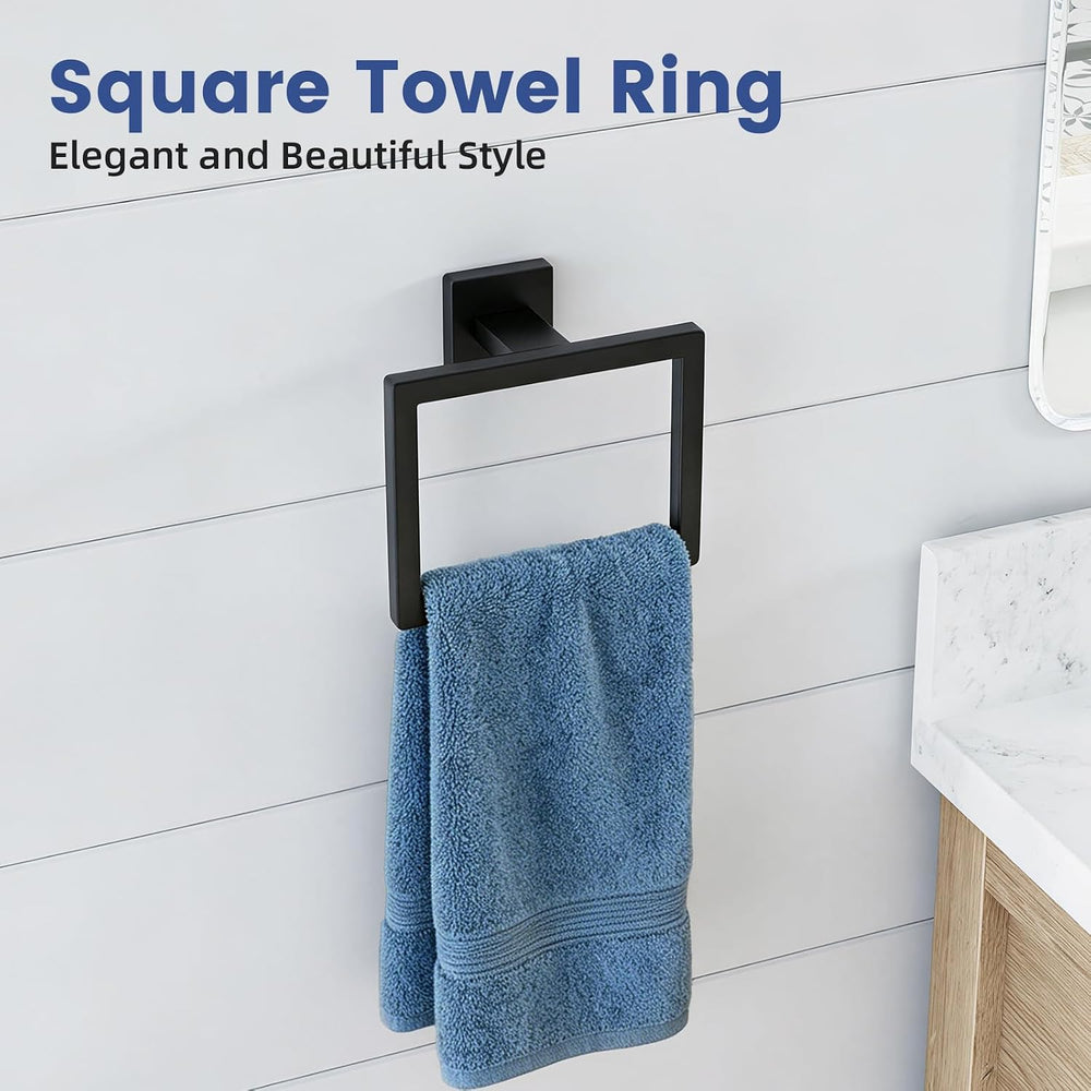 10-Pieces 24 Inch Matte Black Bathroom Accessories, Modern Bathroom Decor