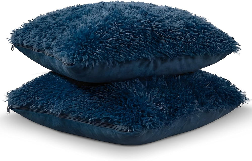 Cheer Collection Throw Pillows for Couch and Bed, Soft Shaggy Throw Pillows w...