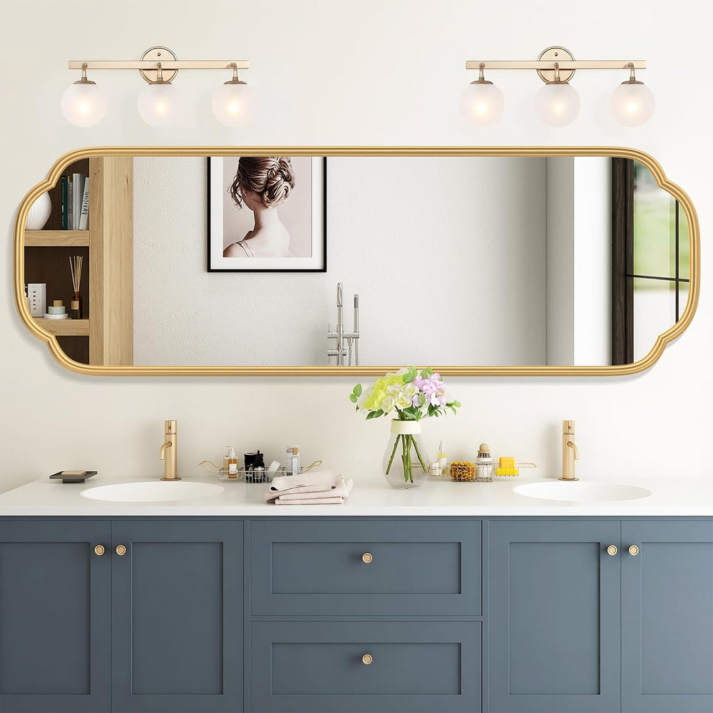 Ferytange 48"x16" Gold Door Mirror Full Length Over The Door with N...