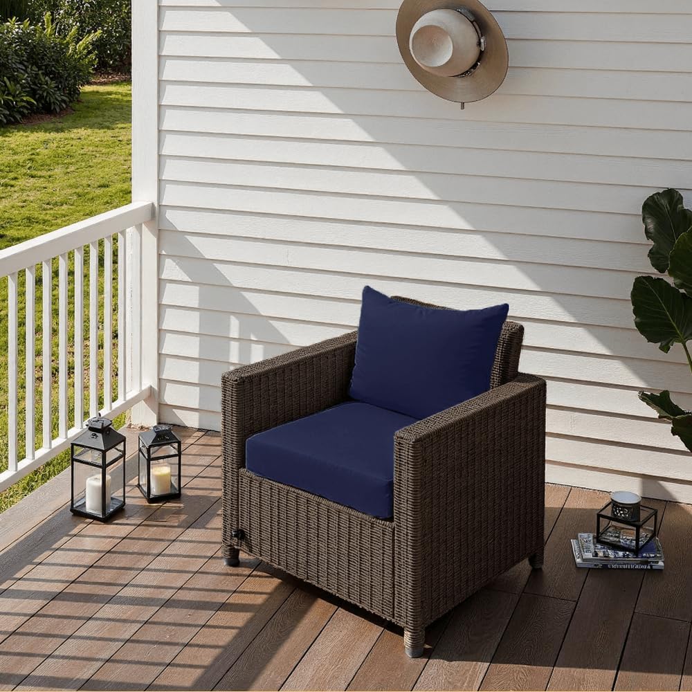PatioGlow Outdoor Seat Cushion Set 22 x 22 x 4 Inch, Waterproof & Fade Re...