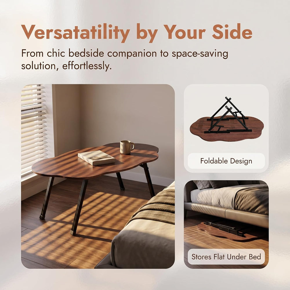 Folding Coffee Table,Cloud Coffee Table for Living Room,Walnut