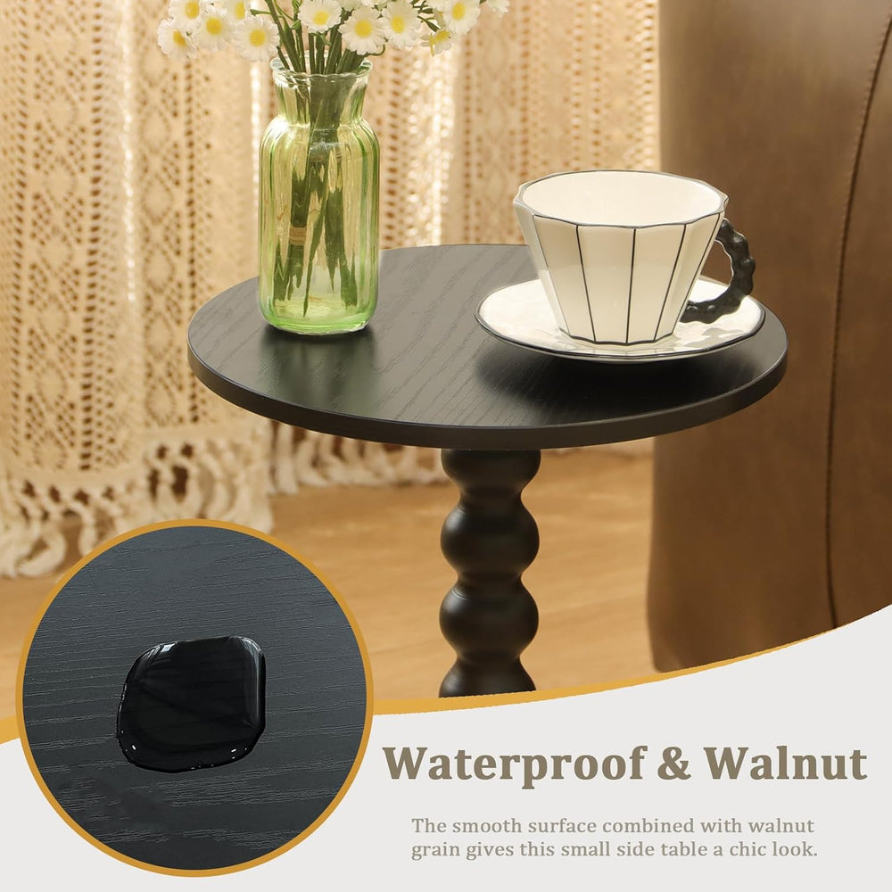 Fultyle Round Side Table, Small Drink Table for Small Spaces, Modern Accent E...