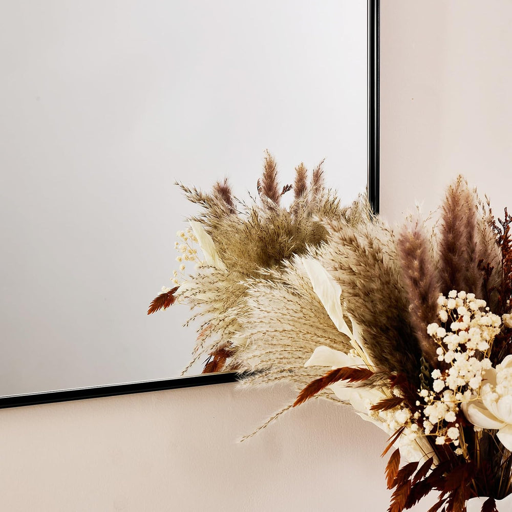 ANDY STAR Arched Mirror, 24 x 32 Inch Black Wall Mirror in Stainless Steel Me...