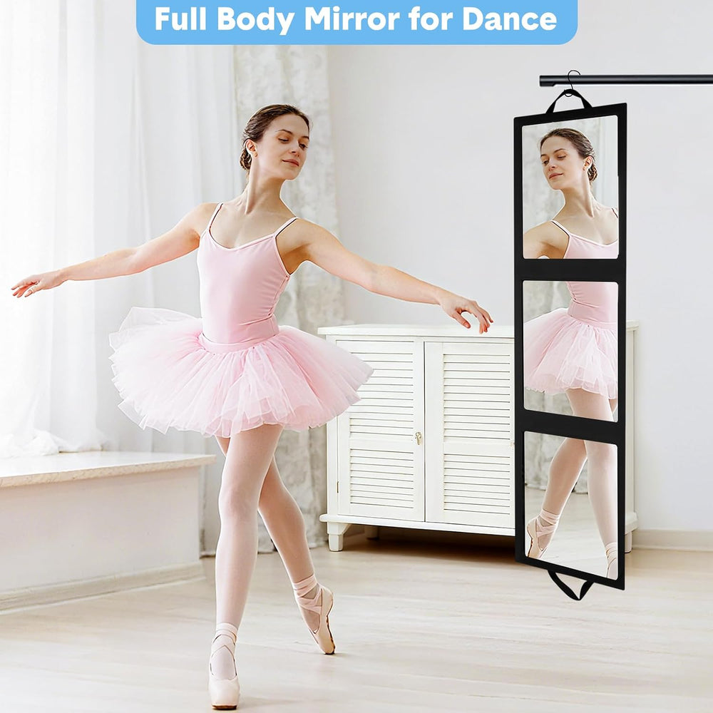 Portable Full Length Hanging Dance Mirror, Foldable Body Mirror for Camping