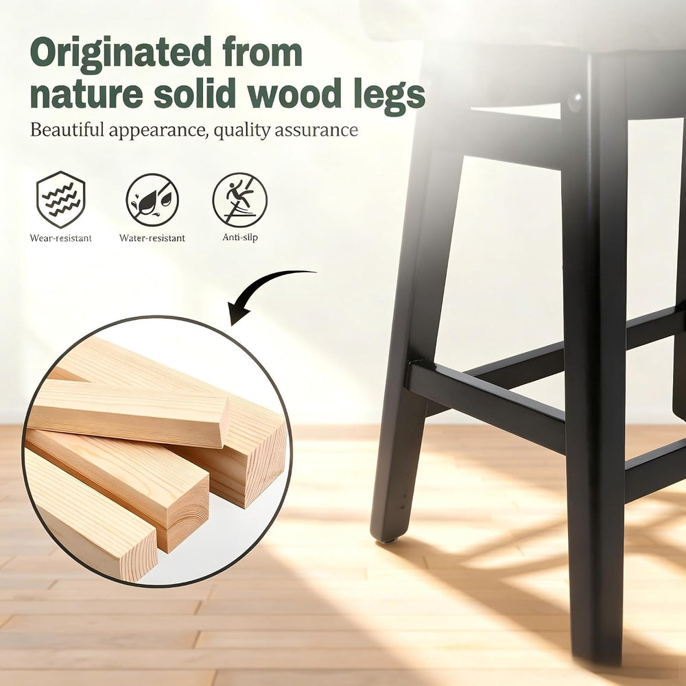 RNKSFX Counter Height Bar Stools Set of 3 for Kitchen Counter Farmhouse Moder...