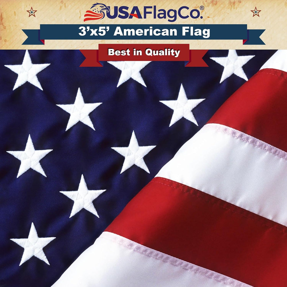 American Flags for Outside 3x5 - USA Flag Co. American Flag Made in USA: Embr...