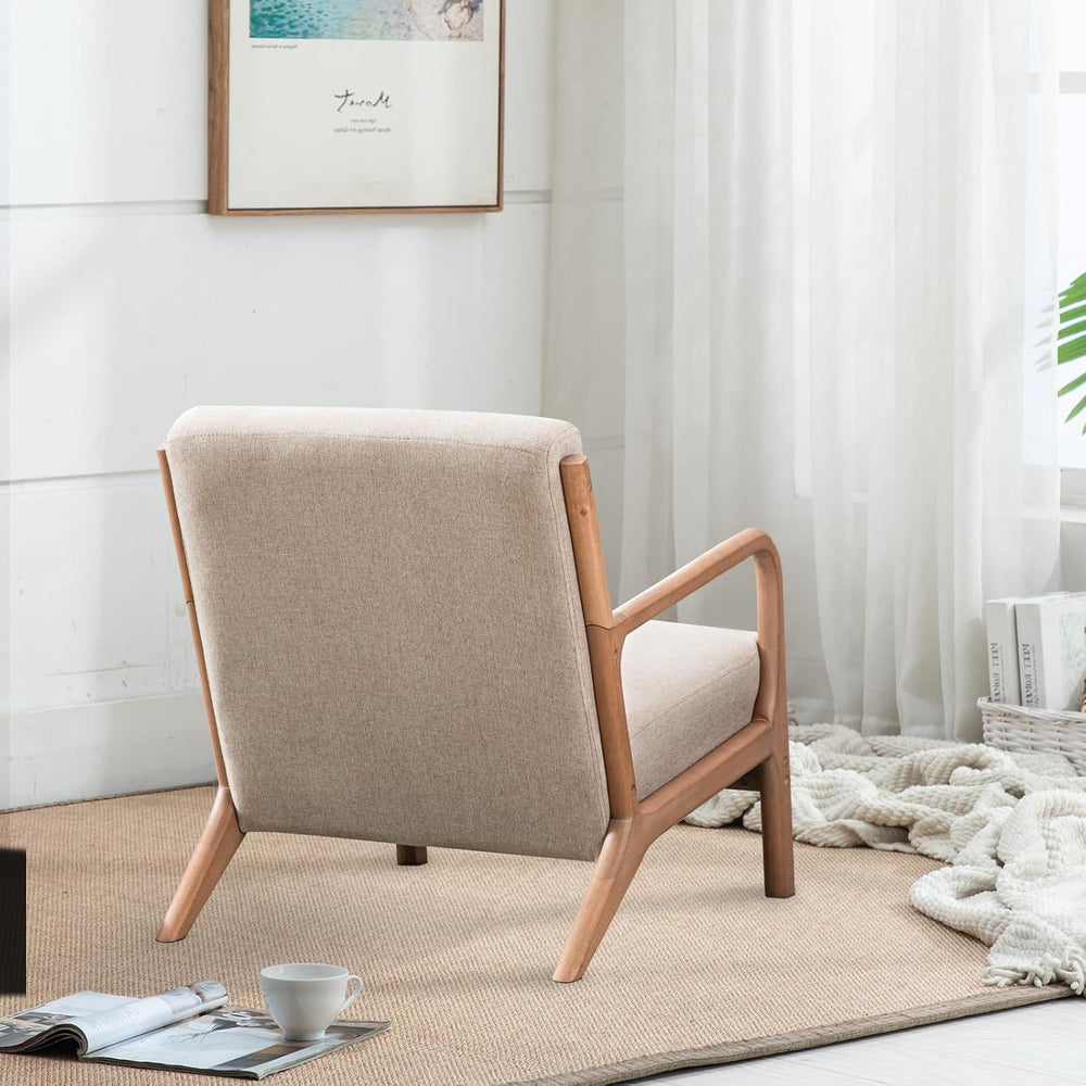 INZOY Mid-Century Modern Accent Chair Set of 2, Upholstered Living Room Chair...