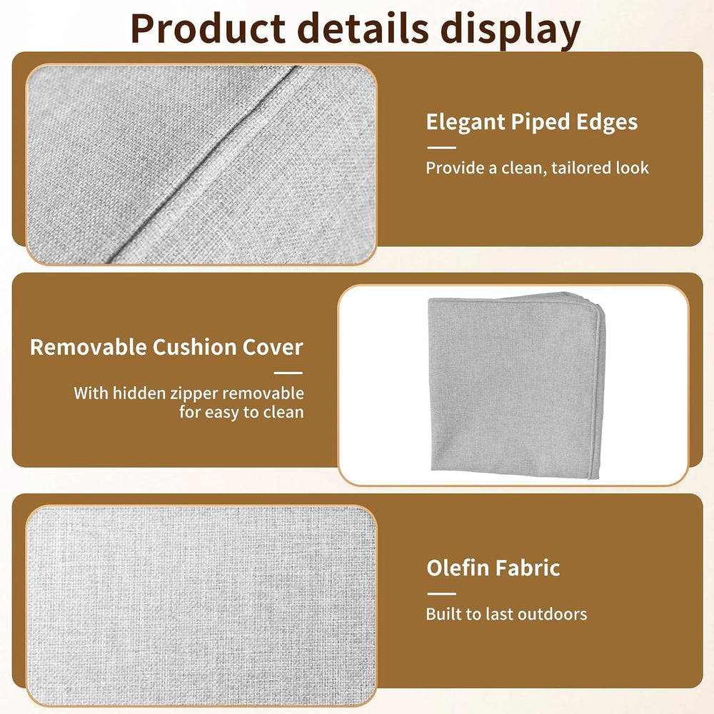 6" Thick Olefin Waterproof 24"x24" Outdoor Chair Cushion