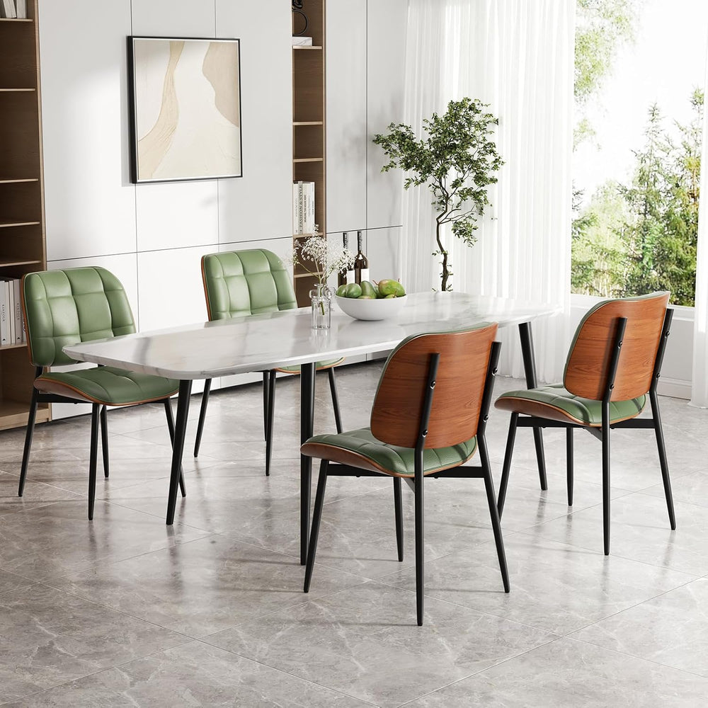 Dining Chairs Set of 8, Mid Century Modern Dining Room Chair, Upholstered Fau...