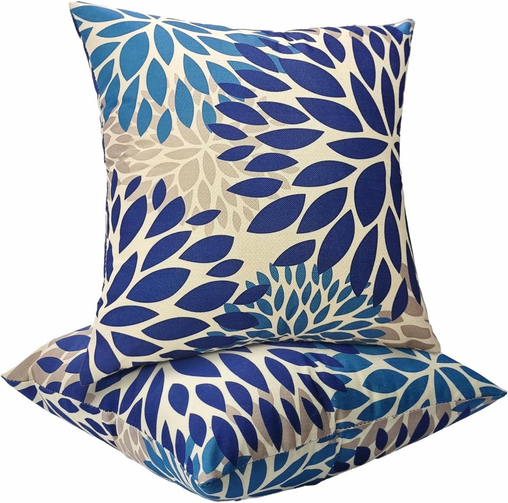 JMGBird Blue Throw Pillows with Inserts Included 18x18 Outdoor Pillows Waterp...
