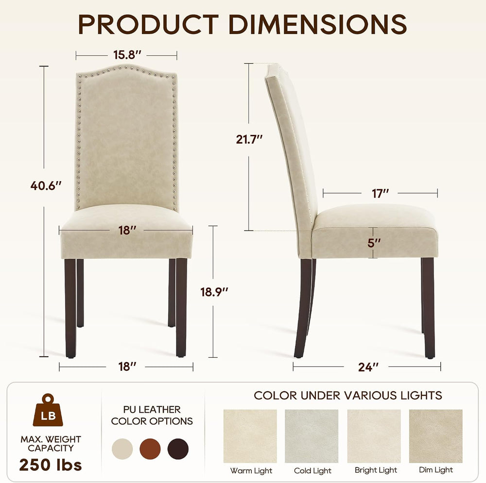 Upholstered Dining Chair Modern Parsons Stylish Kitchen Diner Set of 2