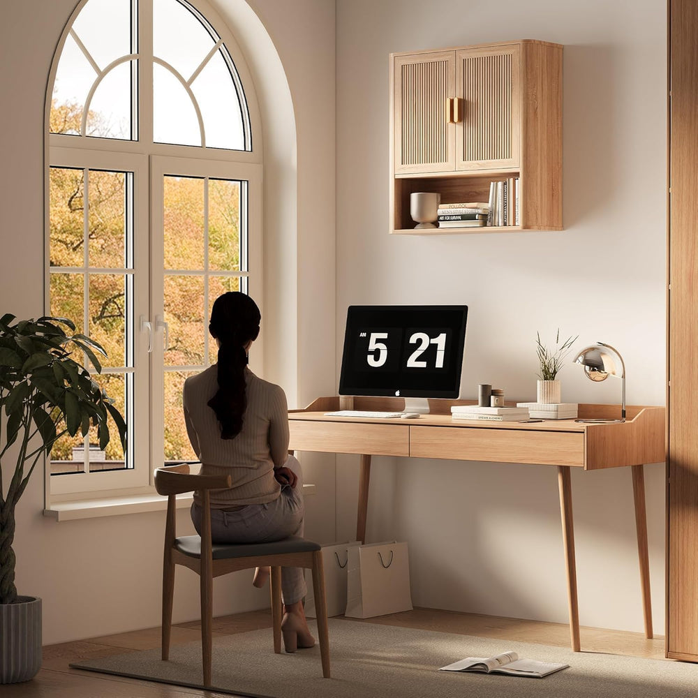 Bathroom Wall Storage Cabinet, Medicine Cabinet with Adjustable Wood Shelf &a...