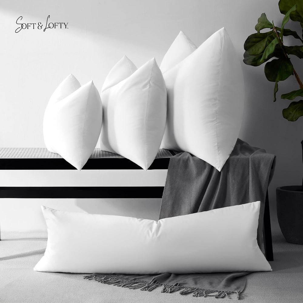 18x18 Feather Down Throw Pillow Inserts with 100% Cotton Cover, Set of 2