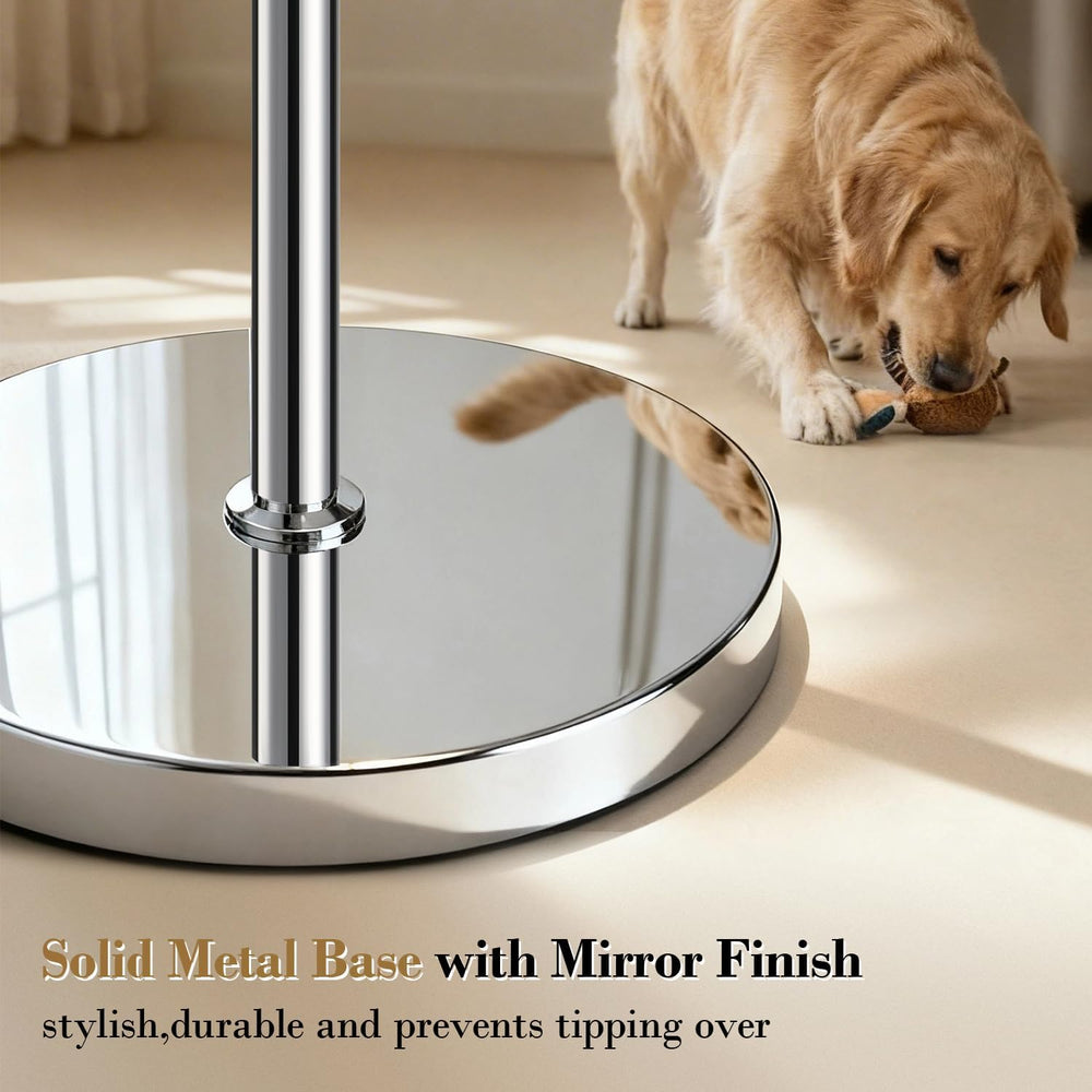 Dimmable Crystal Floor Lamp with Knob Switch,Chandelier-Style Crystal Shade