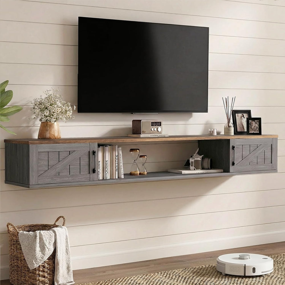 70" Floating TV Stand Wall Mounted with Storage for TVs Up to 80"