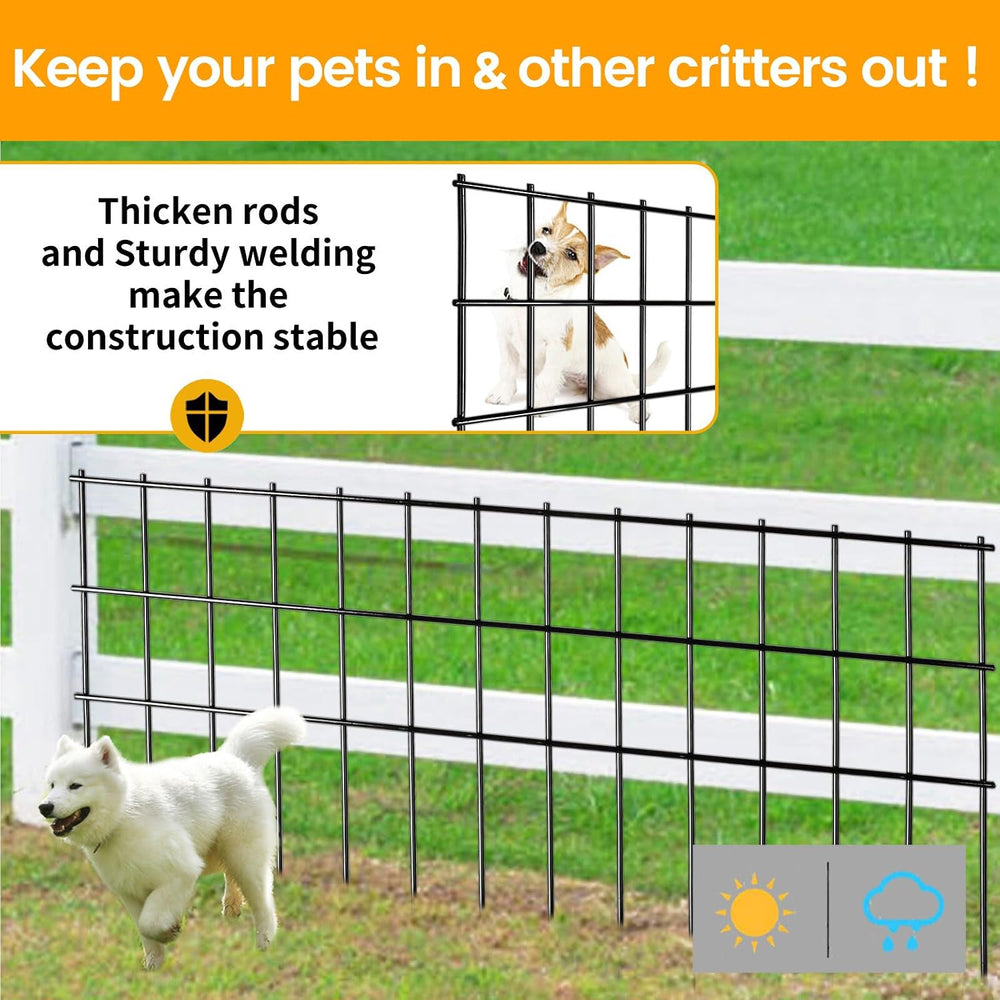 Getlay Garden Fencing Animal Barrier 37.5 ft(L)×15 in(H), 15 Panels No Dig Fe...