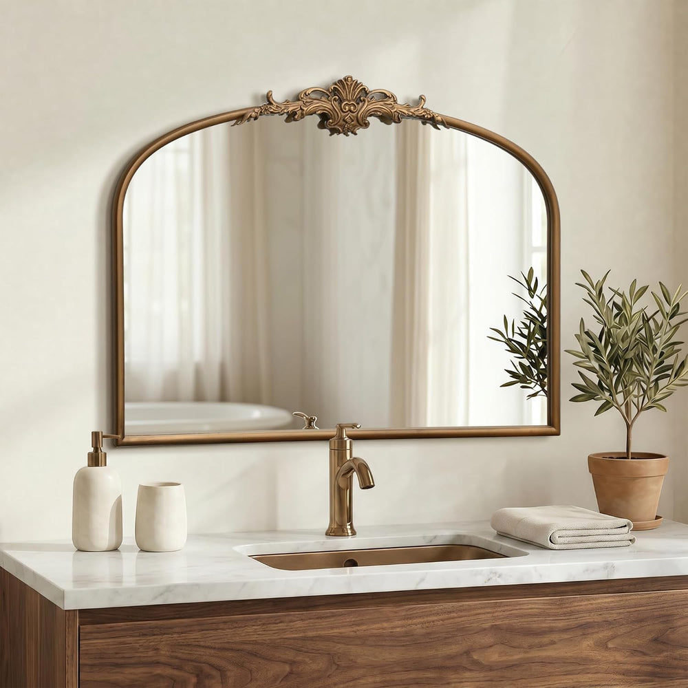 Besdomus Antique Gold Wall Mirror: 32"x24" French Brass Decorative ...