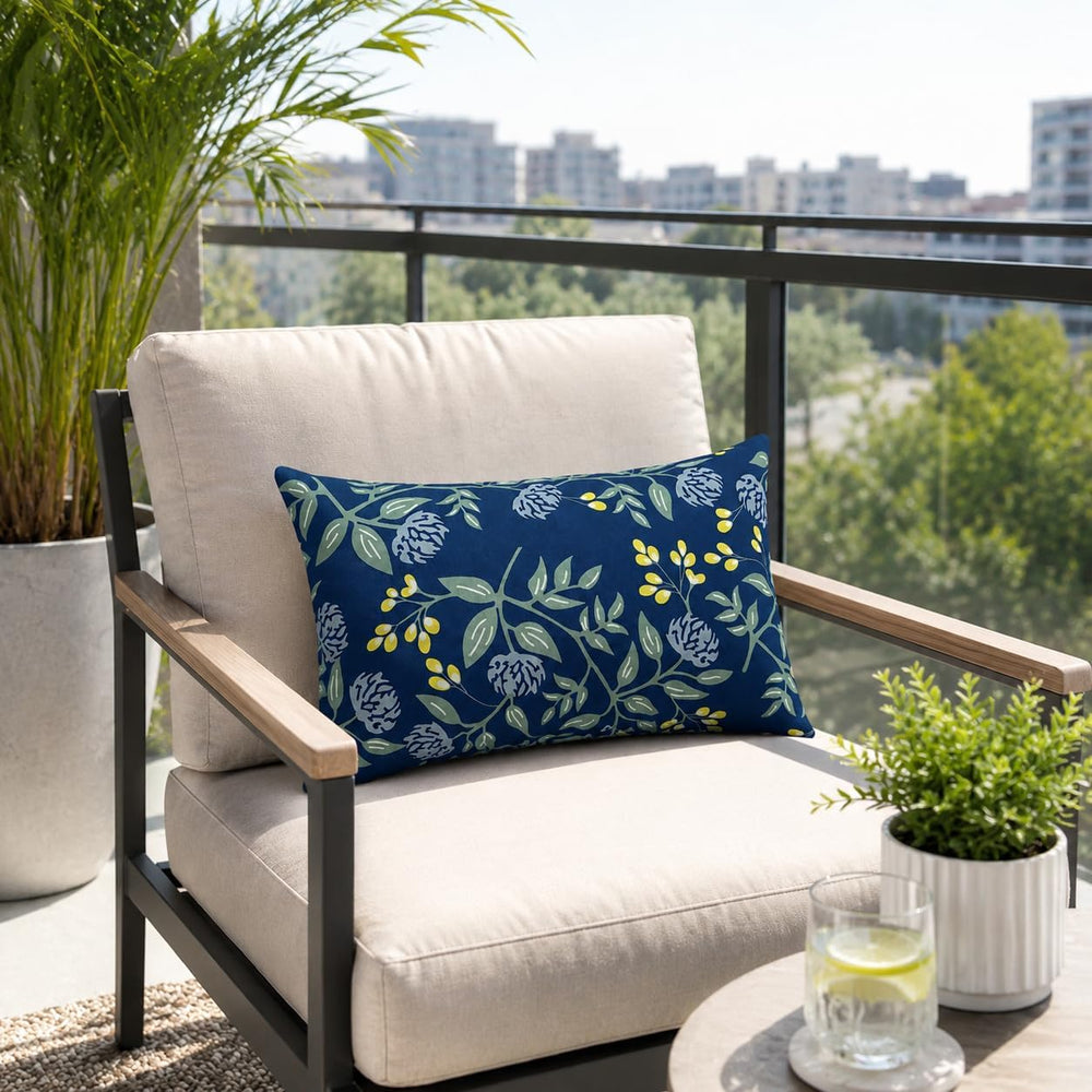 Outdoor Lumbar Pillows 12"x20" Waterproof Patio Pillows with Inserts