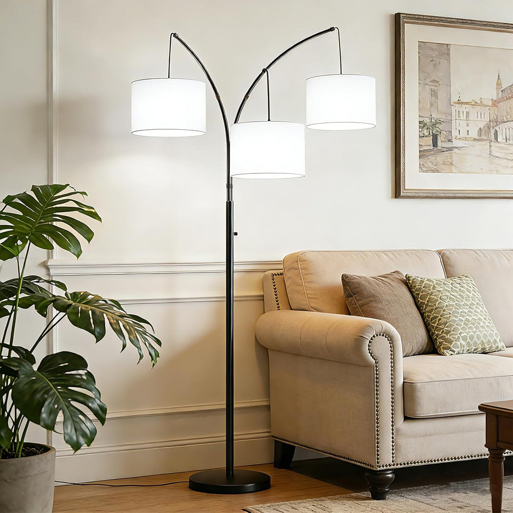 Floor Lamp with Remote, 3 Light Arc Floor Lamps for Living Room