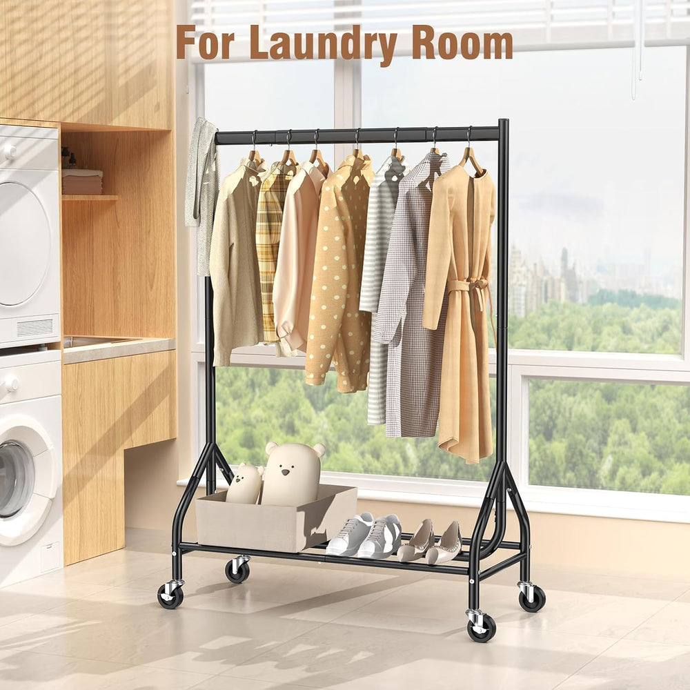 EAGMAK Heavy Duty Clothes Rack Load 420 LBS, Rolling Garment Rack with Lockab...