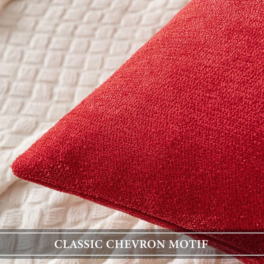 MIULEE Pack of 2 Red Decorative Christmas Pillow Covers 22x22 Inch