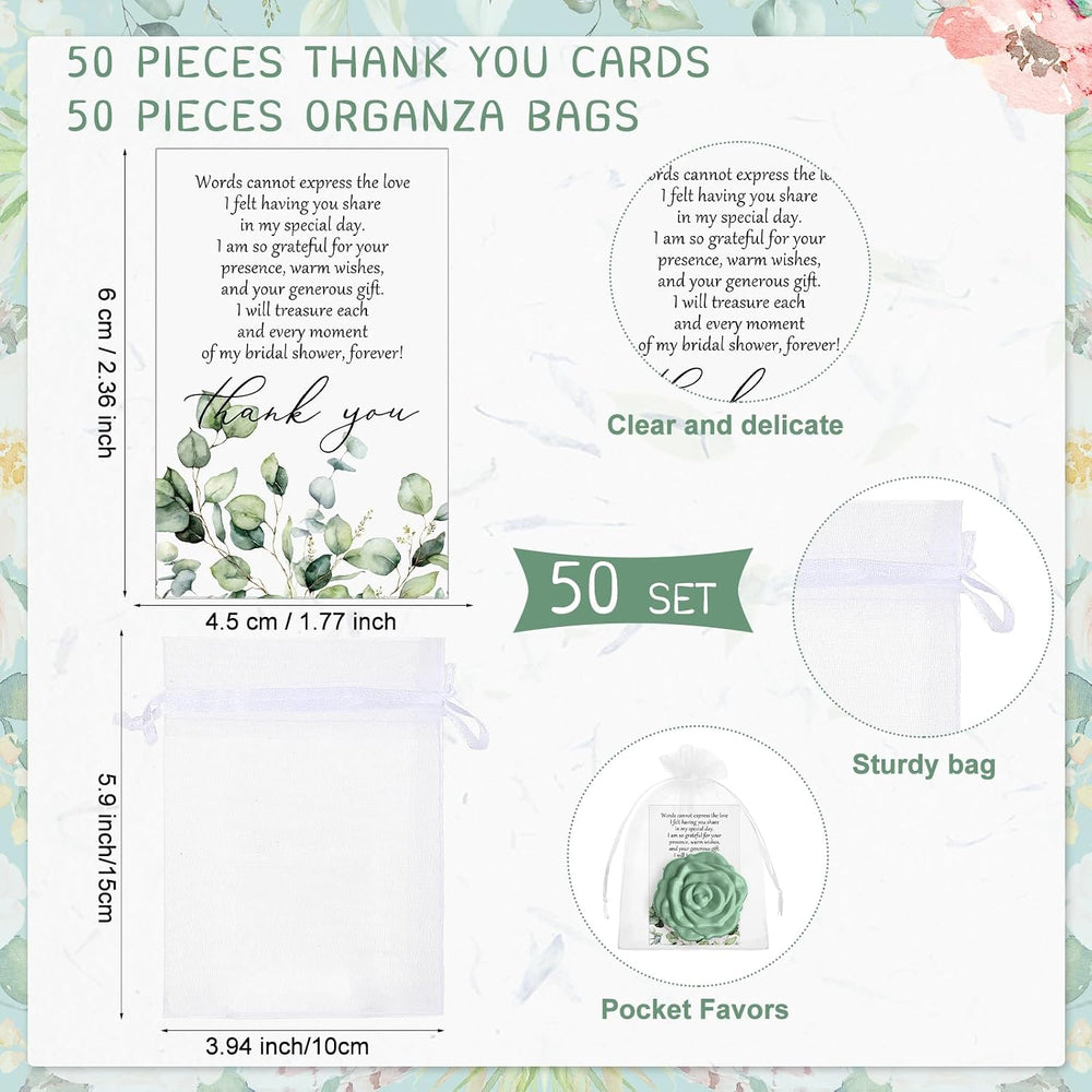 FoldTier 50 Sets Bridal Shower Party Favors for Guests, Green
