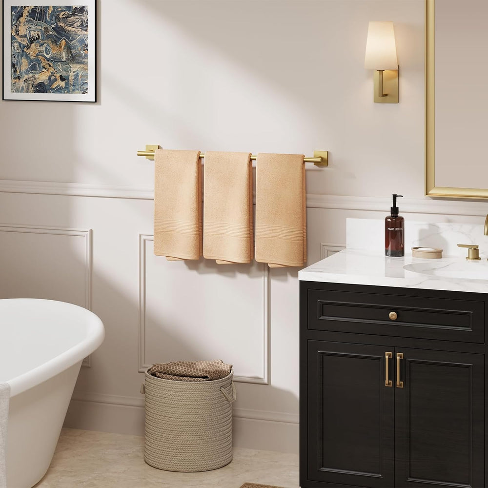 USHOWER Brushed Gold Bath Towel Bar, 30 Inch Towel Racks for Bathroom