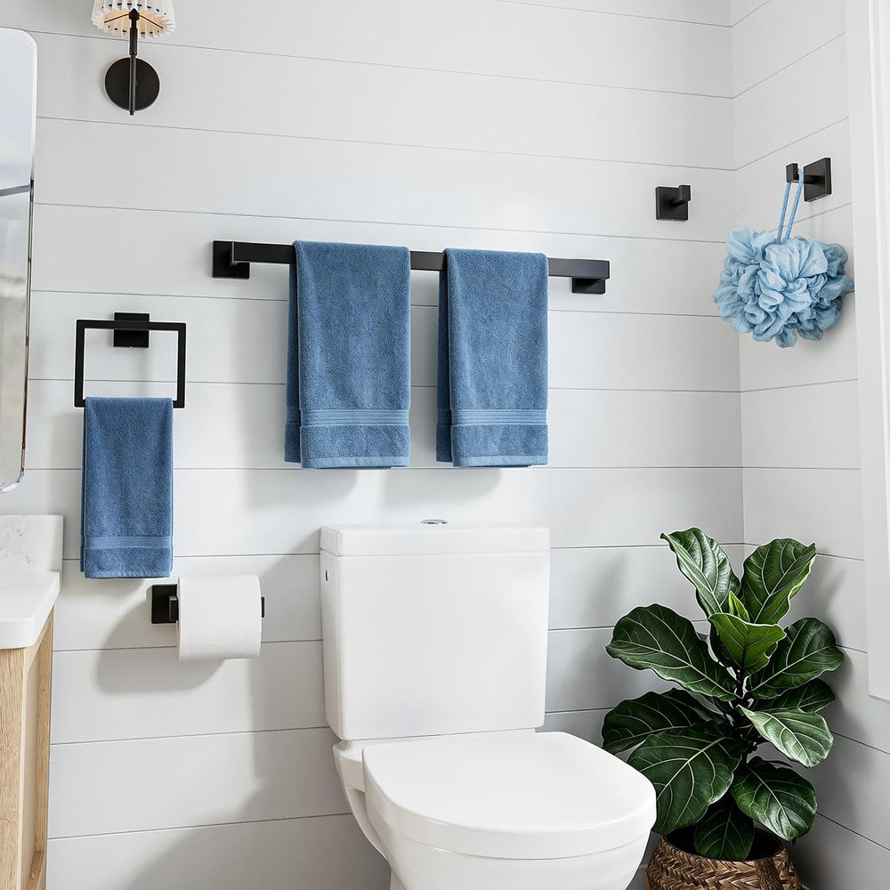 10-Pieces 24 Inch Matte Black Bathroom Accessories, Modern Bathroom Decor