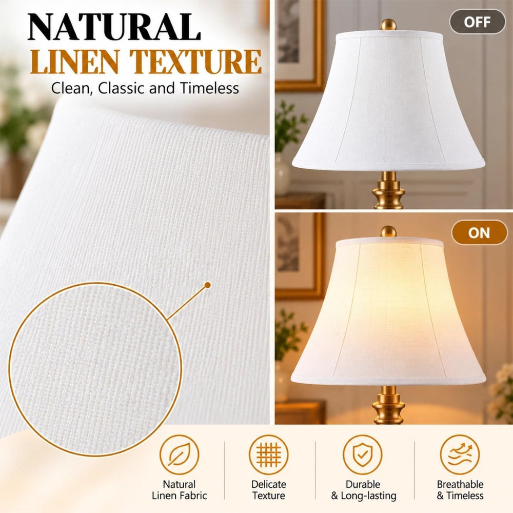 Lamp Shades Set of 2, 8"x13"x10" Large White Lampshades, Drum ...