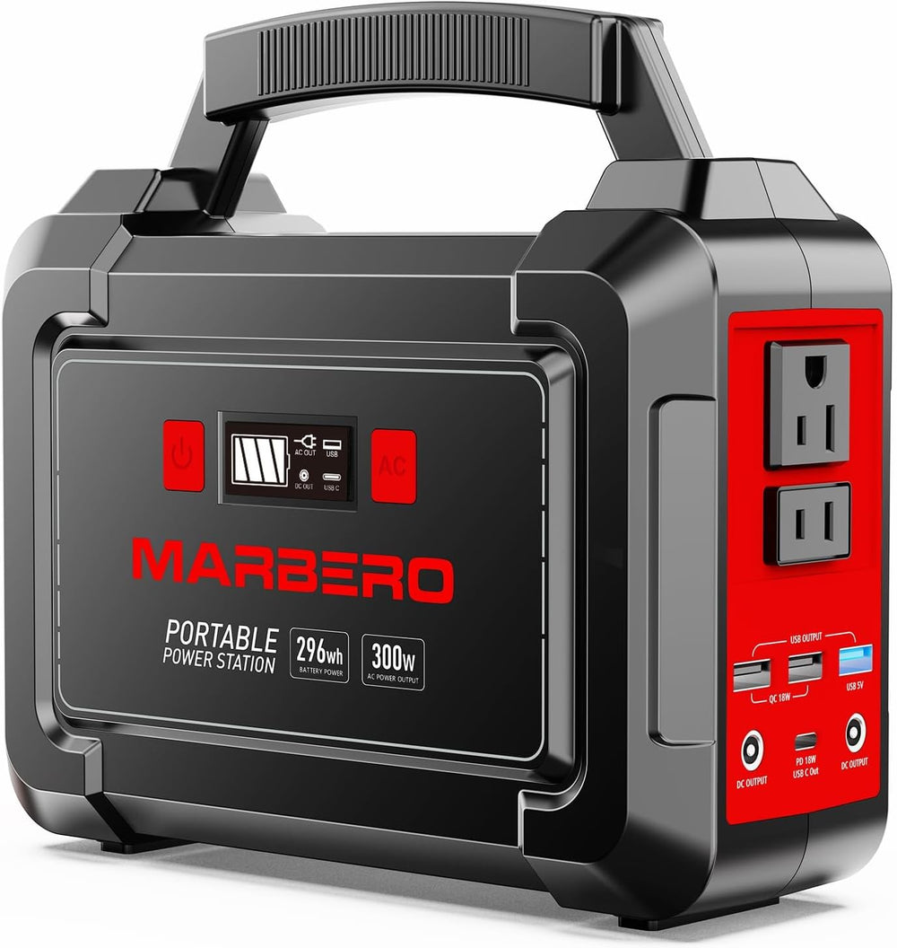 MARBERO Portable Power Station 350W Peak Camping Solar Generator Laptop Charg...