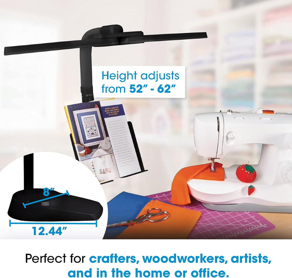 OttLite Dual Shade LED Floor Lamp with Adjustable Stand, Black