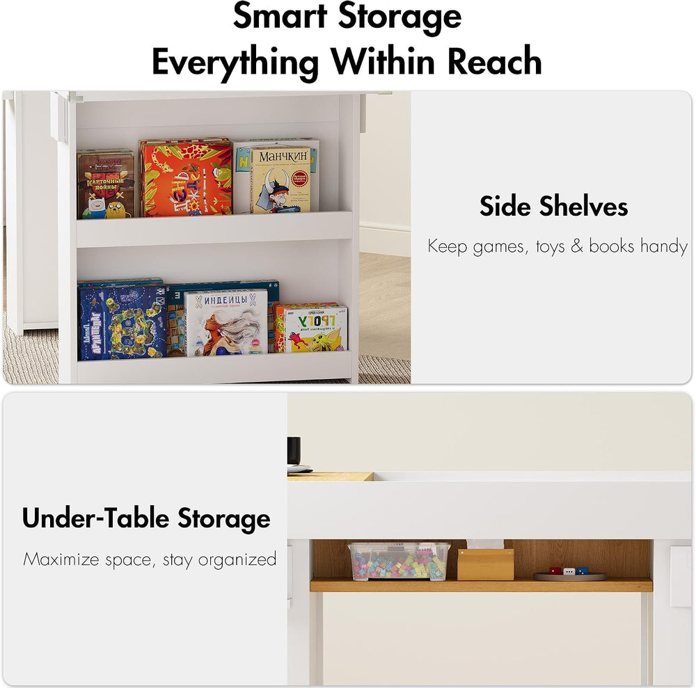 Board Game Table w/ Removable Top, 2-in-1 Dining and Gaming Table for 4–6